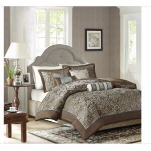 Madison Park Aubrey Full/Queen 6 Piece Duvet Cover Set in Blue